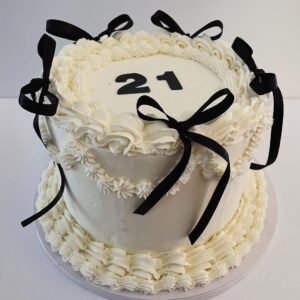 Simple Ribbon Design Cake