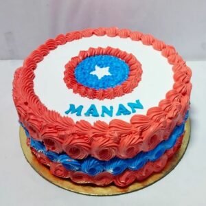 Captain America shield cake