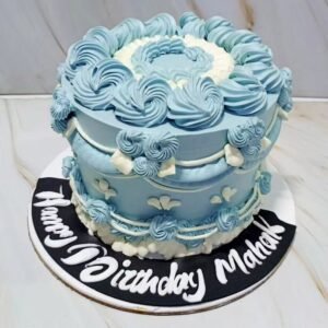 Blue Elegant Cream cake