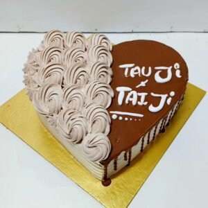 Heart shape half half cake