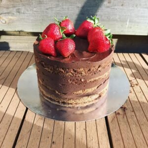 Chocolate and Strawberry Design Cake