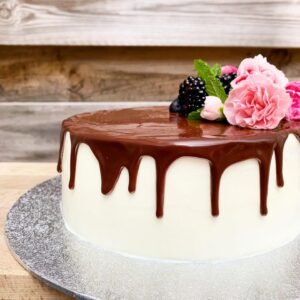 Chocolate Drip and Flower cake