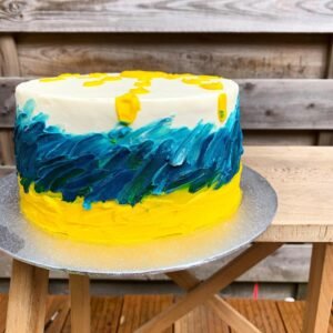 Yellow Blue Cream Cake