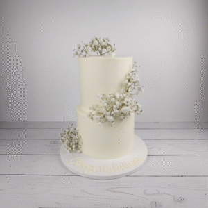 White Elegant Two Tier Cake