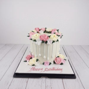 Cream Floral Cake 2
