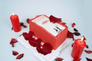 Printed Red Box Cake