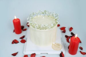 White Valentines Cake