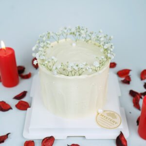 White Valentines Cake