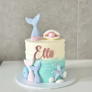 Mermaid Tail and Shell Cake
