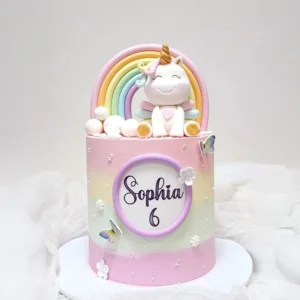 Rainbow and Unicorn Cake