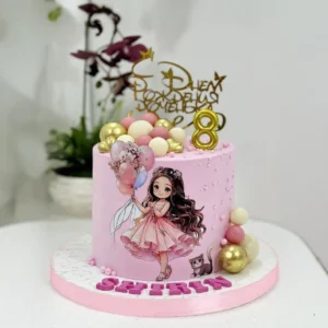 Girl with Balloon Cake