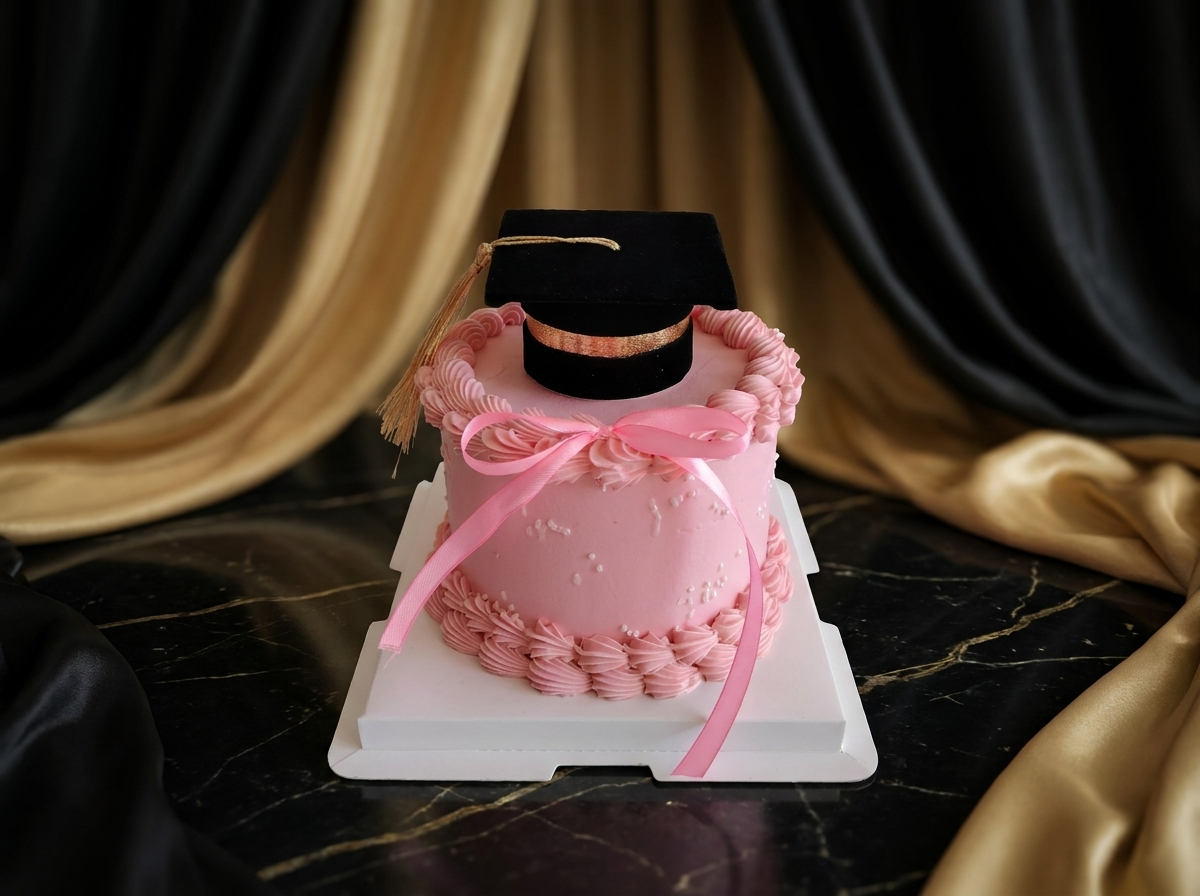 Graduation Cap Bow Cake